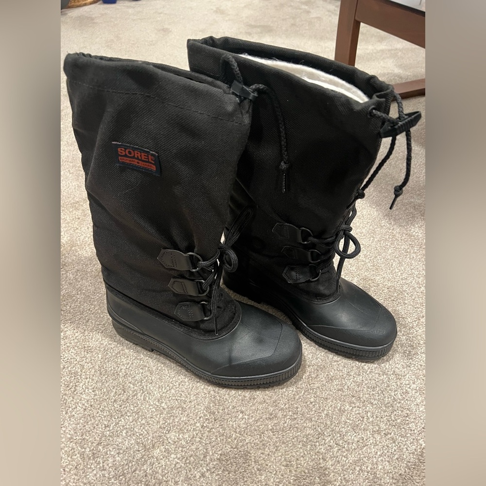 Sorel Snowlion Black Winter Boots Men’s Size 8